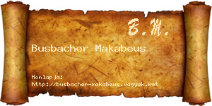 Busbacher Makabeus névjegykártya